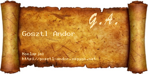 Gosztl Andor névjegykártya